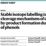 美国约翰·霍普金斯大学Nature Water：使用稳定同位素标记阐明苯酚氯化过程中消毒副产物形成的环裂解机制