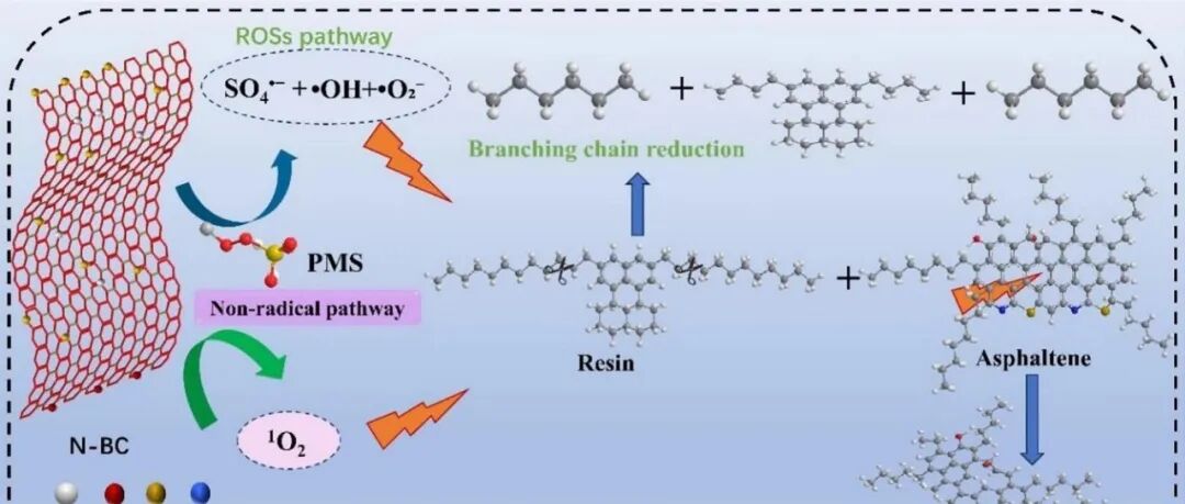 文献速递|中国石油大学（华东）SPT:揭示氮掺杂生物炭通过PMS活化实现重油组分分离与转化的机理