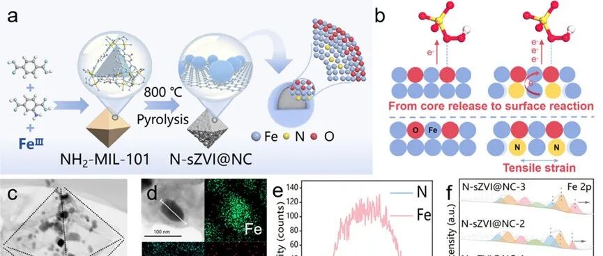 文献速递|中国地质大学（北京）AFM：通过应变效应打破肖特基壁垒：氮掺杂零价铁用于双路径协同过一硫酸盐活化