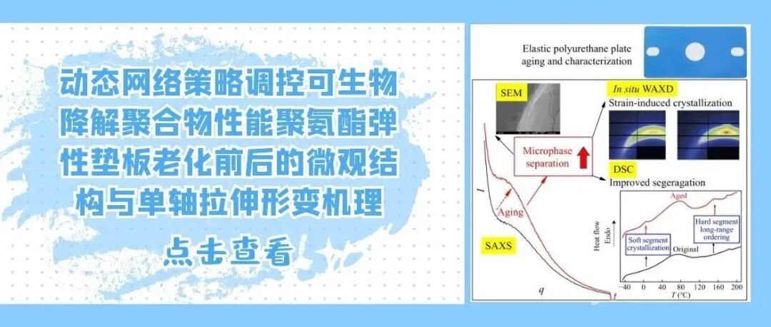 中科院化学所董侠团队和铁科院合作论文 | 聚氨酯弹性垫板老化前后的微观结构与单轴拉伸形变机理