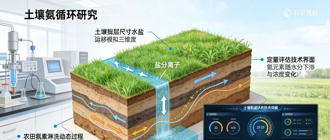 重磅 | 土壤氮循环领域 剖面尺度水盐运移模拟 突破农田氮素淋失定量评估技术瓶颈