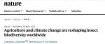 Nature: 农业和气候变化，正重塑全球昆虫多样性格局！