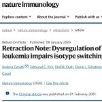 2026年首篇Nature Immunology被撤回