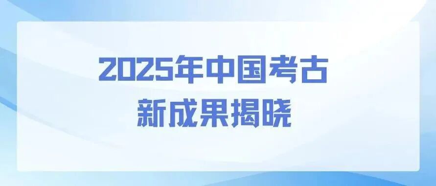 2025年中国考古新成果揭晓