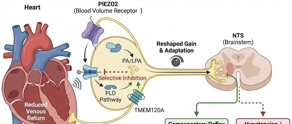 【青年C类模板】内源性 PA/PLD 脂质闸门选择性调控 PIEZO2 介导的迷走心脏血量反射增益窗口及其在体位性低血压与失血代偿失败中的机制