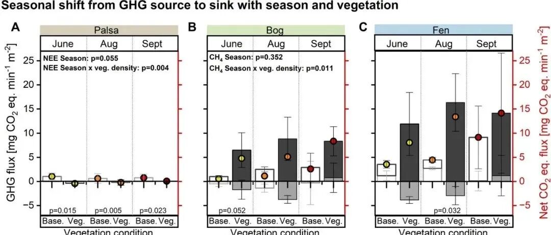 温室气体排放丨GLOBAL CHANGE BIOL：类禾本植物在生长季末期加剧了融化永久冻土的温室气体排放