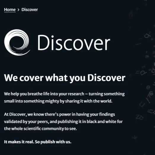 覆盖20+学科，享APC减免！Discover品牌中心，让每篇研究被看见