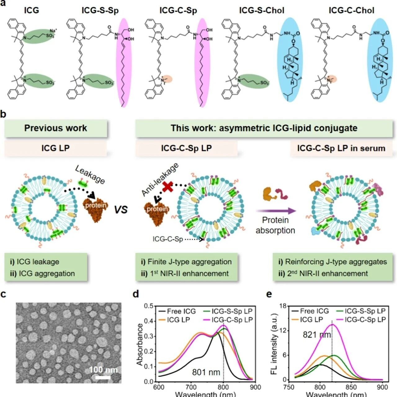 Nano Lett：不对称ICG-脂质偶联物的双界面分层组装可实现有限的J聚集和两阶段NIR-II荧光增强