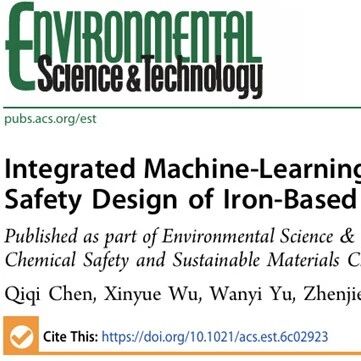 浙江大学侯杰/林道辉团队ES&T：基于机器学习的铁基微纳材料污染修复性能与安全性综合评估框架