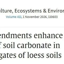 【团队成果】IF 7.7 Agriculture, Ecosystems and Environment 有机改良剂促进黄土土壤大团聚体中碳酸盐的形成