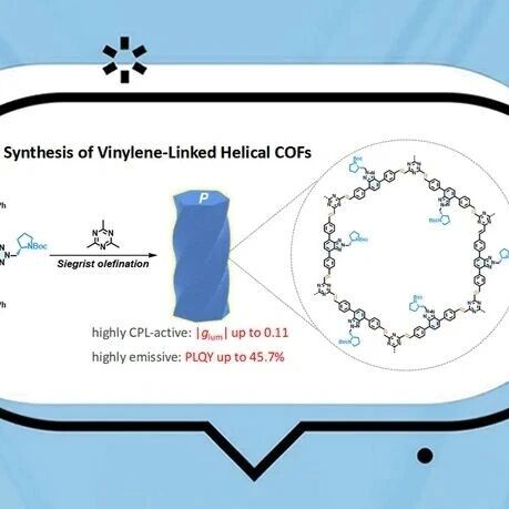 兰州大学王为团队JACS：烯烃连接螺旋共价有机框架的首次合成