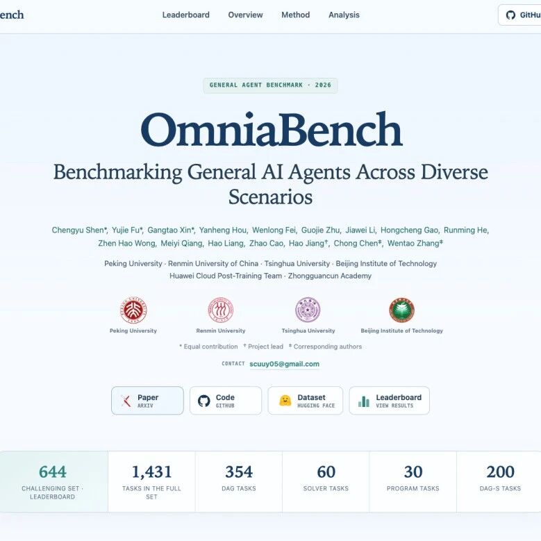 前沿模型也不及格 ：OmniaBench 用644个高难任务重新测量通用智能体