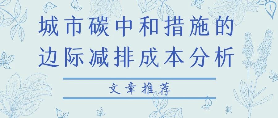 城市碳中和措施的边际减排成本分析