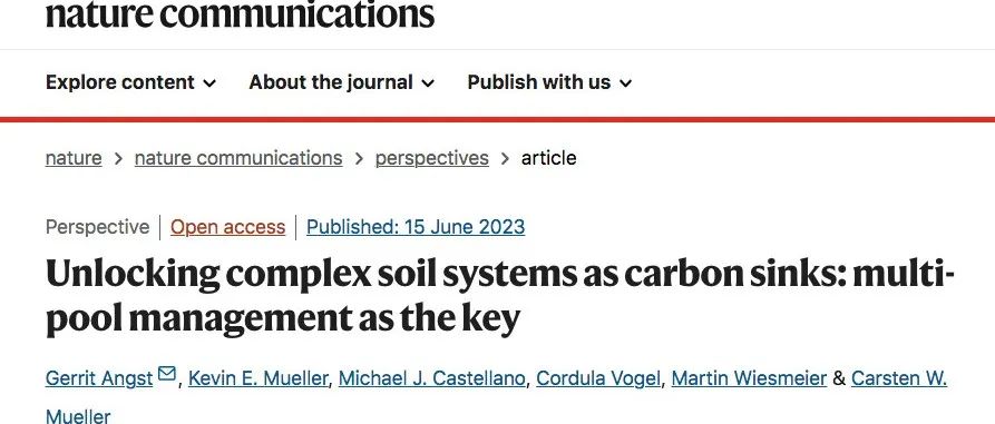 解锁复杂的土壤系统作为碳汇：多库管理是关键